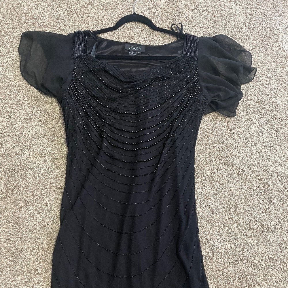 Black Beaded Cocktail Dress